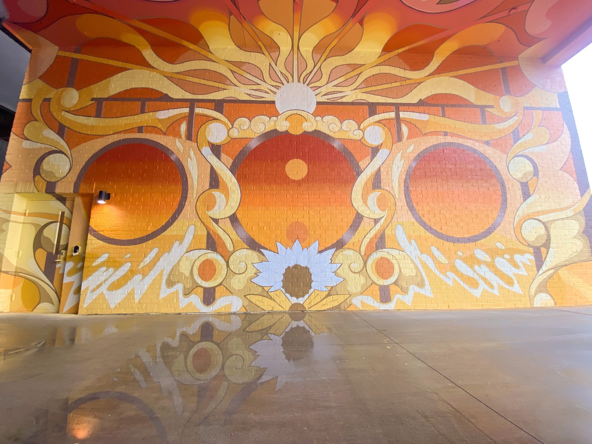 Hall of the Magician — 18 ft tall immersive mural in progress by Adam Stephenson at The Upton, Atlanta, Georgia (2026)