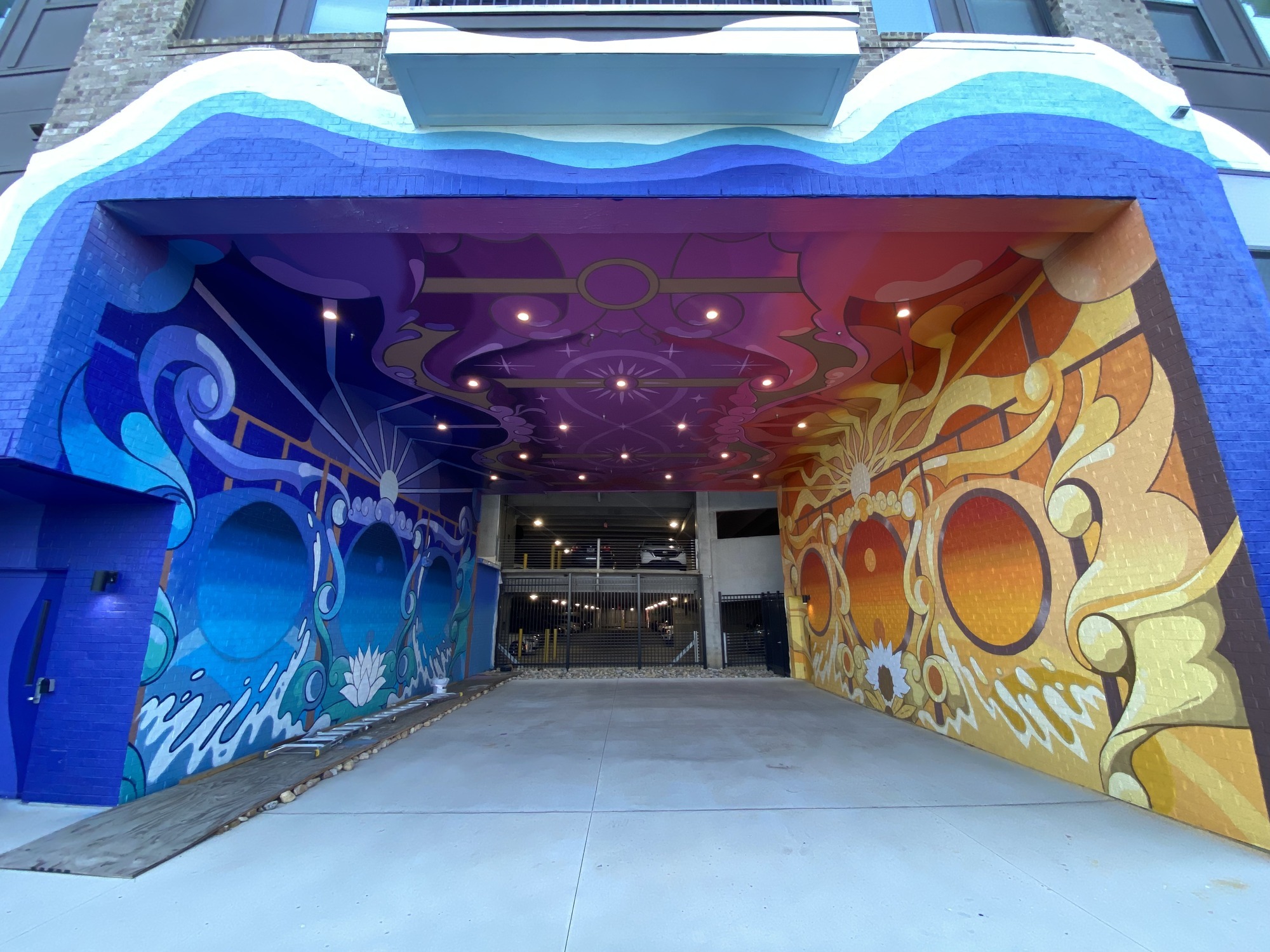 Hall of the Magician — interior mural detail by Adam Stephenson at The Upton in Atlanta, Georgia (2026)