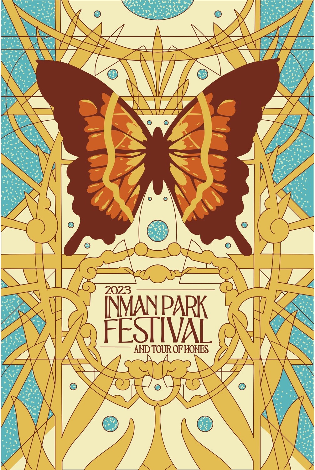 Inman Park Festival 2023 — official poster illustration by Adam Stephenson, Atlanta, Georgia