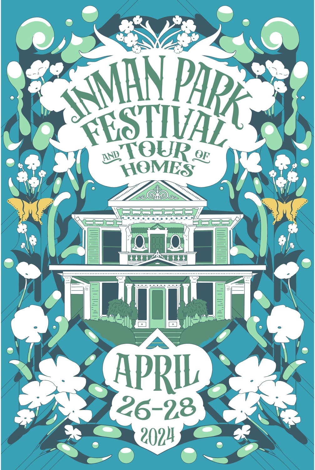 Inman Park Festival 2024 — official poster illustration by Adam Stephenson, Atlanta, Georgia