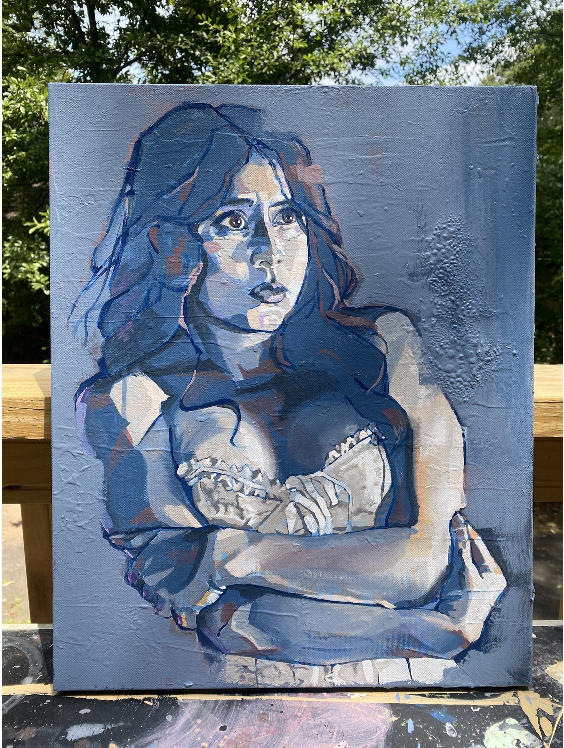 Jaz — 18×24 in acrylic on canvas figurative portrait by Adam Stephenson (2024)