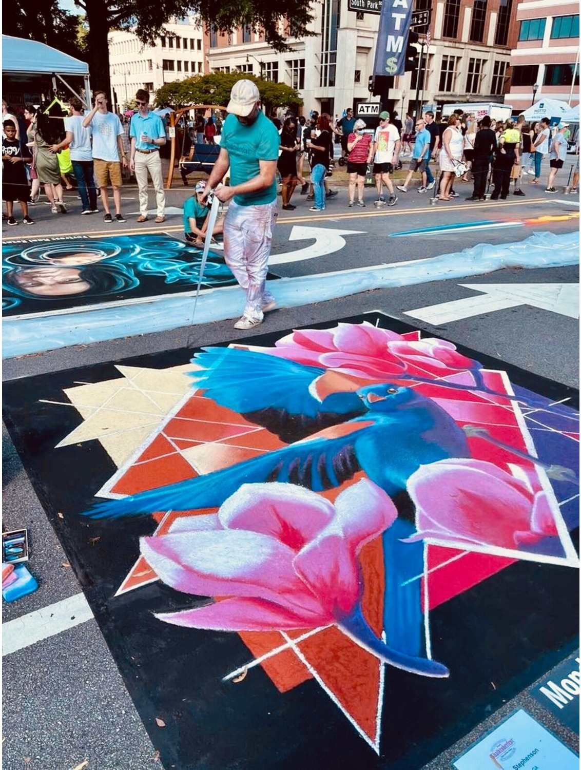 Chalktoberfest — 10×10 ft chalk pastel piece by Adam Stephenson in Marietta, Georgia (2021)