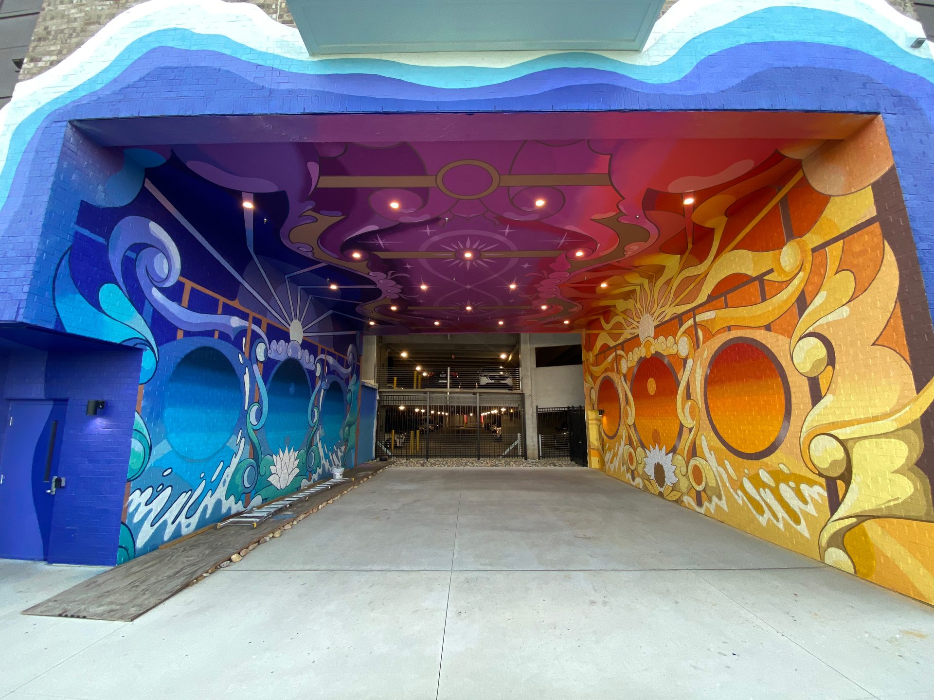 Hall of the Magician mural, work in progress