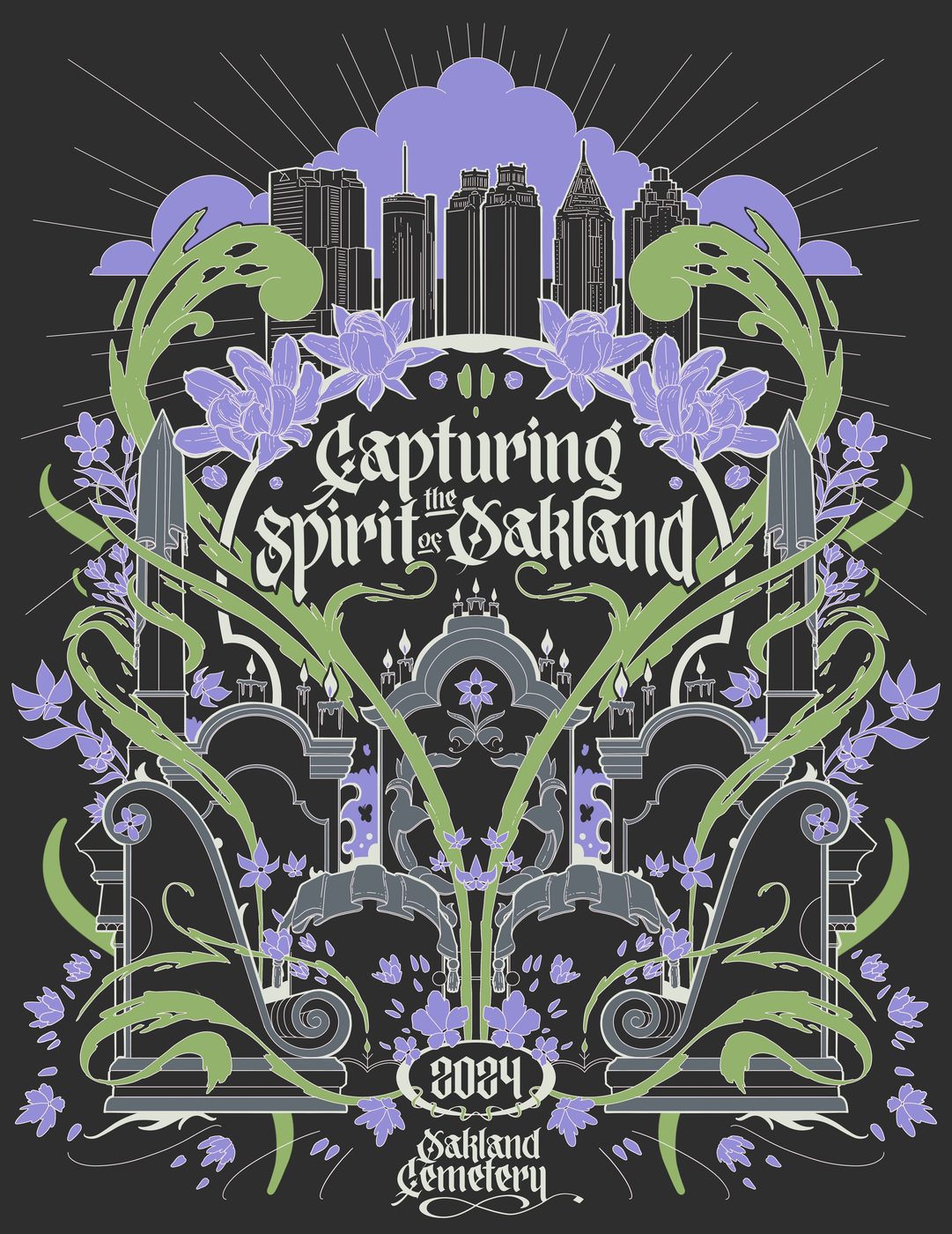 Capturing Spirit, Oakland Cemetery, Atlanta, GA. Digital poster by Adam Stephenson.