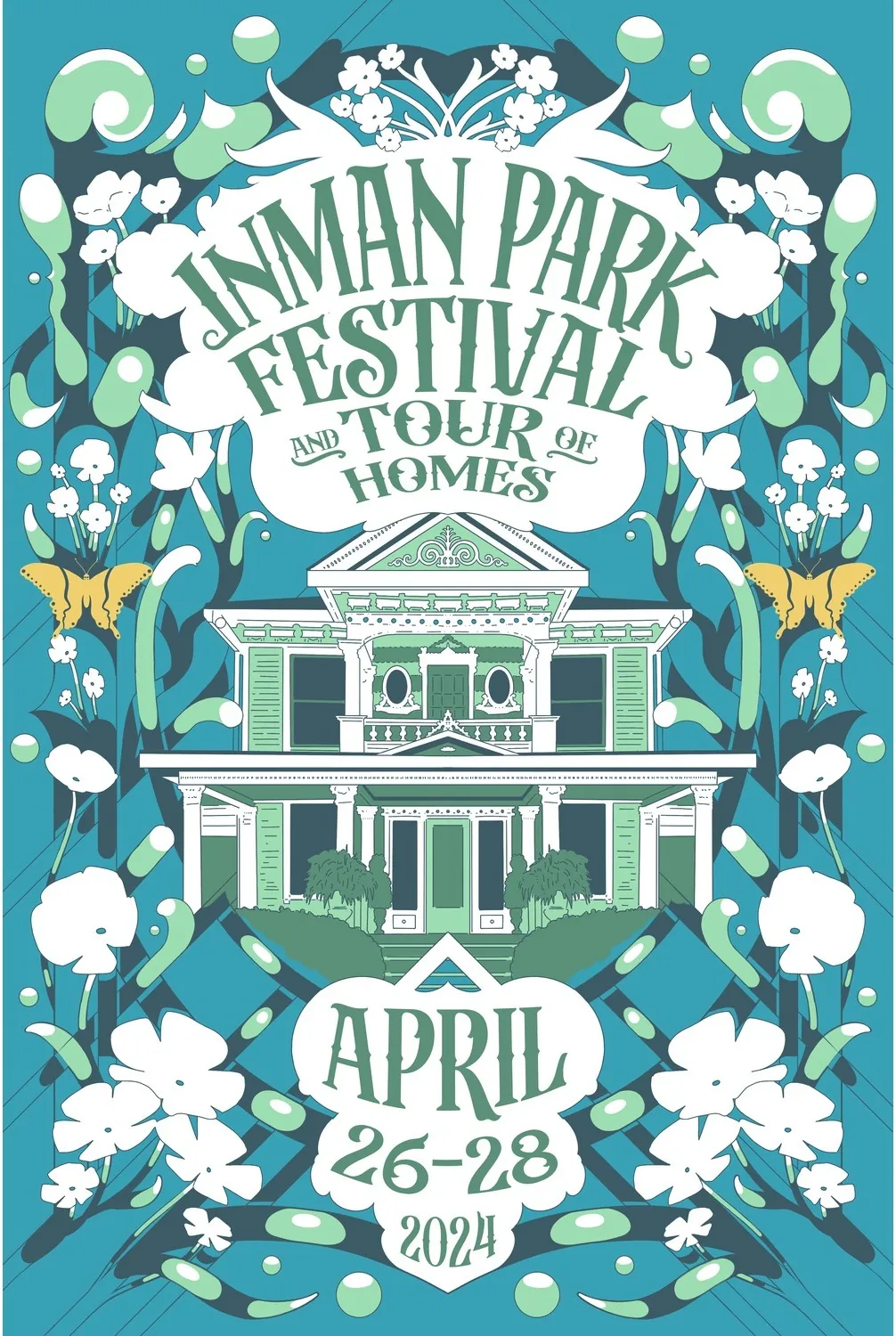 Inman Park Festival 2024 — official poster illustration by Adam Stephenson, Atlanta, Georgia