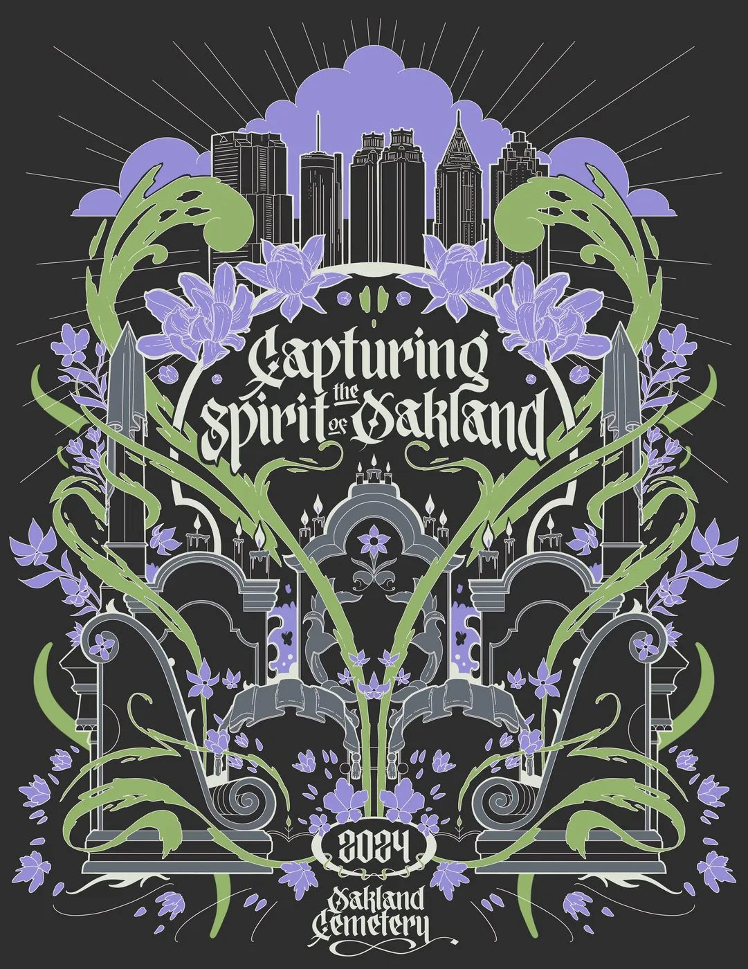 Capturing Spirit, Oakland Cemetery, Atlanta, GA. Digital poster by Adam Stephenson.