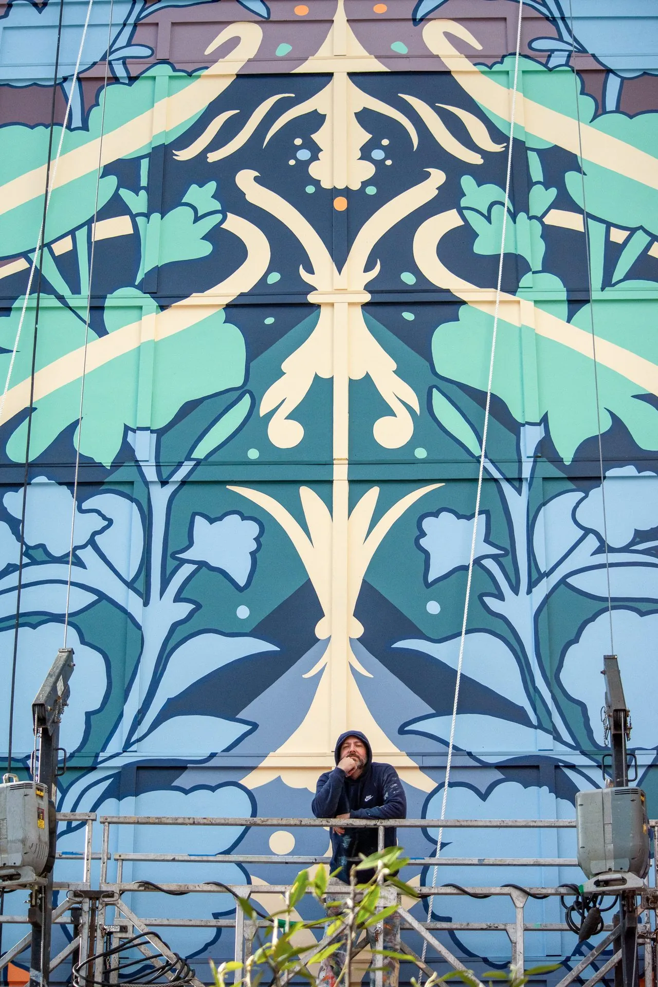 The Scottie mural detail panel, Victorian ornament and Nudie Cohn influence, Nashville, Tennessee